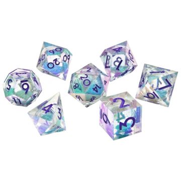 Set de zaruri GlassStaff - Liquid Core RPG Dice Set, Fantasia Fluid Electroplated (7 buc)