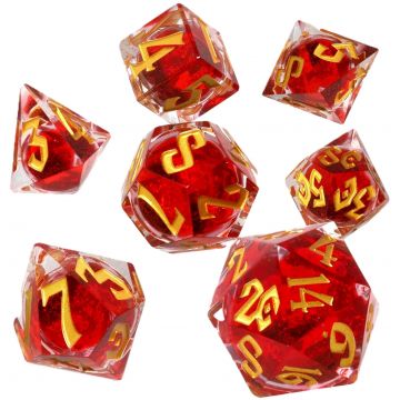 Set de zaruri  GlassStaff - Liquid Core RPG Dice Set, Hemomancery (7 buc.)