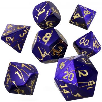 Set de zaruri  GlassStaff - Metal RPG Dice Set, Fatewritten (7 buc.)
