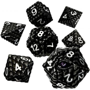 Set de zaruri  GlassStaff - Metal RPG Dice Set, Voidraxius (7 buc.)