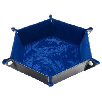 Tavă pentru zaruri GlassStaff - Foldable Dice Tray, Dragon Skin Edition, albastră