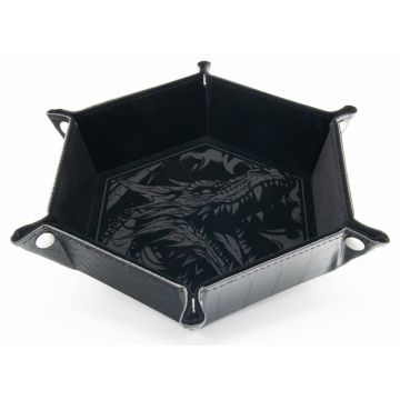 Tavă pentru zaruri GlassStaff - Foldable Dice Tray, Dragon Skin Edition, neagră