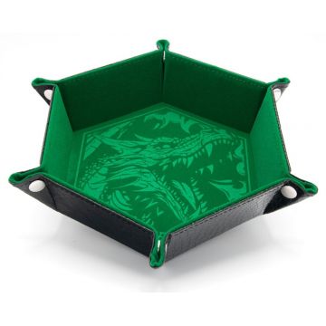 Tavă pentru zaruri GlassStaff - Foldable Dice Tray, Dragon Skin Edition, verde