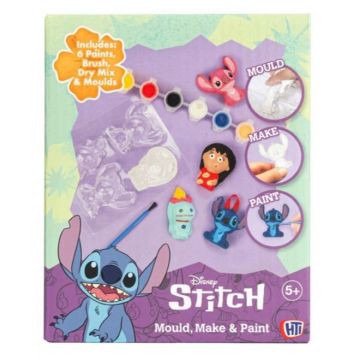 Trusă creativă  Disney - Figurine din ipsos pentru colorat Stitch, 4 bucăți