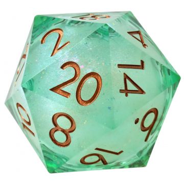 Zar GlassStaff - Liquid Core Dice D20, Ocean Orb