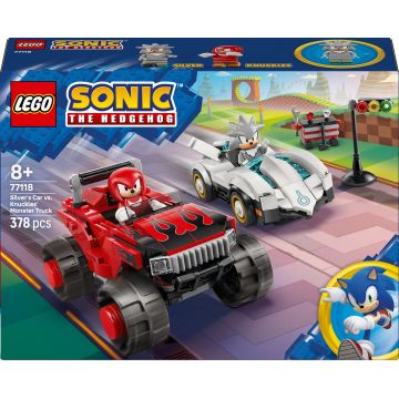 Constructor LEGO Sonic - Mașina lui Silver vs. camionul monstru al lui Knuckles (77118)