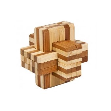 Joc logic IQ din lemn bambus Block cross