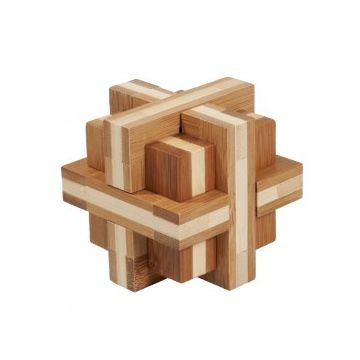 Joc logic IQ din lemn bambus Double cross
