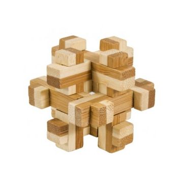 Joc logic IQ din lemn bambus în cutie metalică-10