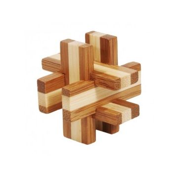 Joc logic IQ din lemn bambus în cutie metalică-6