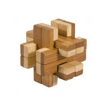 Joc logic IQ din lemn bambus în cutie metalică-8