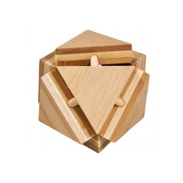 Joc logic IQ din lemn bambus Triangleblock