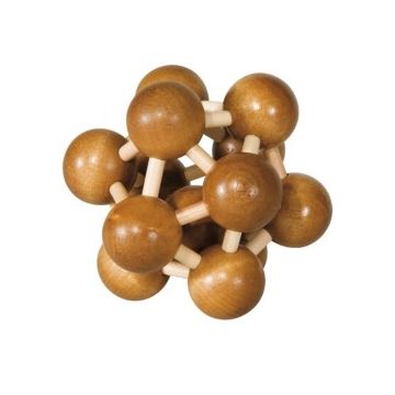Joc logic IQ din lemn de bambus Atom 3D