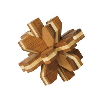 Joc logic IQ din lemn de bambus Cristal 3D