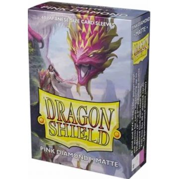 Protecții pentru cărți de joc Dragon Shield Diamond Sleeves - Small Matte Pink (60 buc.)