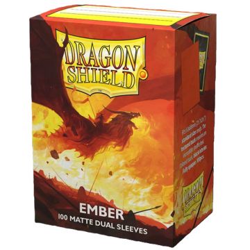 Protecții pentru cărți de joc Dragon Shield Dual Sleeves - Matte Ember (100 buc.)
