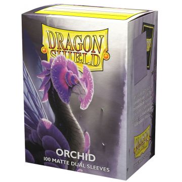 Protecții pentru cărți de joc Dragon Shield Dual Sleeves - Matte Orchid (100 buc.)