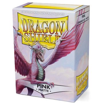 Protecții pentru cărți de joc Dragon Shield Sleeves - Matte Pink (100 buc.)
