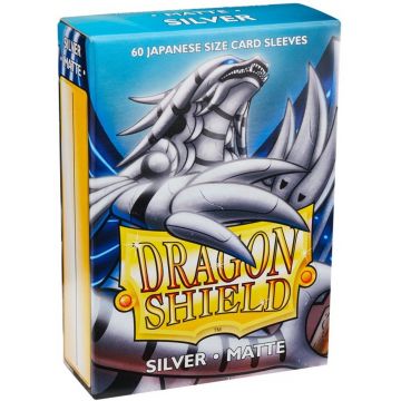 Protecții pentru cărți de joc Dragon Shield Sleeves - Small Matte Silver  (60 buc.)