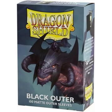 Protecții pentru cărți Dragon Shield - Matte Outer Sleeves Standard Size, Black (100 buc.)