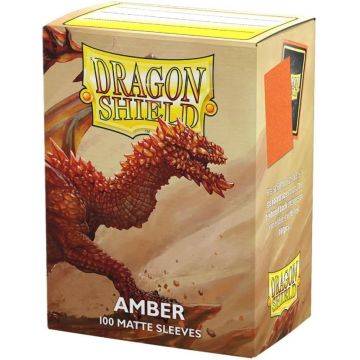 Protecții pentru cărți Dragon Shield - Matte Sleeves Standard Size, Amber (100 buc)