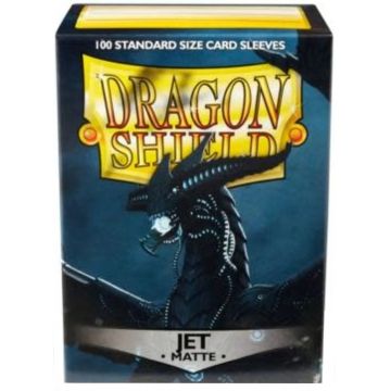 Protecții pentru cărți Dragon Shield - Matte Sleeves Standard Size, Jet (100 buc.)