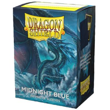Protecții pentru cărți Dragon Shield - Matte Sleeves Standard Size, Midnight Blue (100 buc.)
