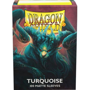 Protecții pentru cărți Dragon Shield - Matte Sleeves Standard Size, Turquoise (100 buc.)
