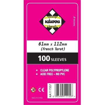 Protectoare pentru carduri  Kaissa Sleeves 61 x 112 mm (French Tarot) - 100 buc.