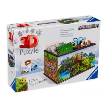 Puzzle 3D Ravensburger din 216 de piese - Maincraft, cutie de depozitare