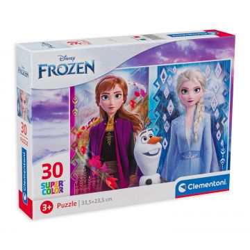 Puzzle Clementoni din 30 de piese - Anna, Elsa si Olaf, Regatul de gheata 2