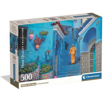 Puzzle Clementoni din 500 de piese - Orașul albastru Chefchaouen