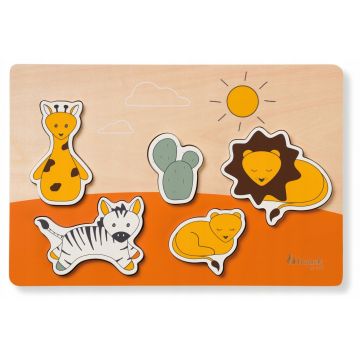 Puzzle din lemn Hauck Puzzle N Fit - Safari