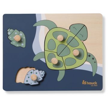 Puzzle din lemn Hauck - Puzzle N Sort, Broască țestoasă