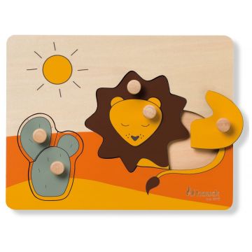 Puzzle din lemn Hauck - Puzzle N Sort, Leu