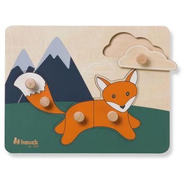 Puzzle din lemn Hauck - Puzzle N Sort, Vulpe