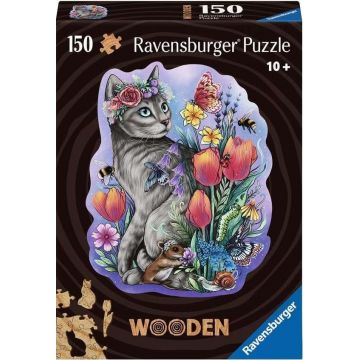 Puzzle din lemn Ravensburger din  150 piese - Pisicuță de primăvară