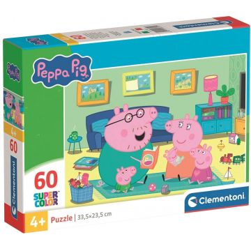 Puzzle pentru copii Clementoni de 60 piese - Familia porcușorului Peppa
