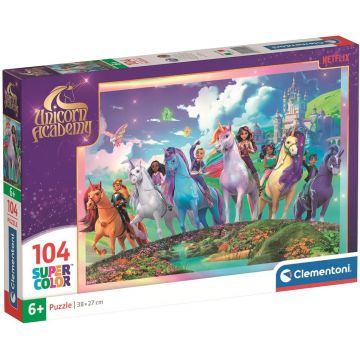 Puzzle pentru copii  Clementoni din 104 piese - Academia Unicornilor (varianta 1)