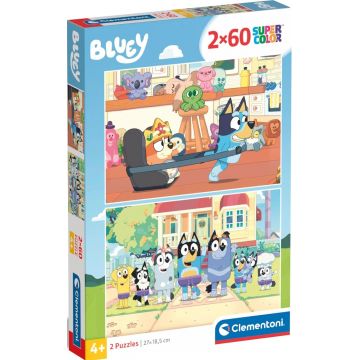 Puzzle pentru copii Clementoni din 2 x 60 piese - Bluey