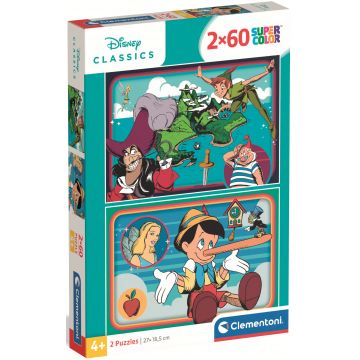 Puzzle pentru copii Clementoni din 2 x 60 piese - Personaje Disney