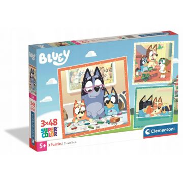 Puzzle pentru copii Clementoni din 3 x 48 piese - Bluey