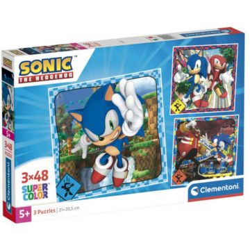 Puzzle pentru copii Clementoni din 3 x 48 piese - Sonic