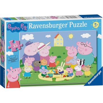 Puzzle pentru copii Ravensburger  din 35 piese - Distracție la soare cu Peppa Pig
