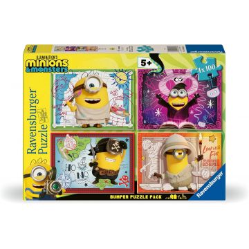 Puzzle Ravensburger de 4 x 100 piese - Minions și monștri