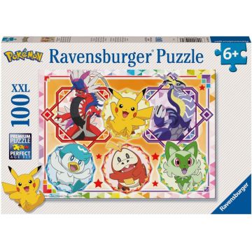 Puzzle Ravensburger din 100 XXL de piese - Pokemon: Legendele Scarlet și Violet