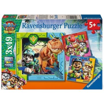 Puzzle Ravensburger din 3 x 49 piese - Paw Patrol: Dino Film