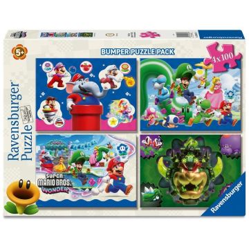 Puzzle Ravensburger din 4 x 100 piese - Super Mario
