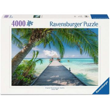 Puzzle Ravensburger din 4000 piese - Plajă de vis în Maldive