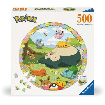 Puzzle Ravensburger din 500 de piese - Pokémon printre flori
